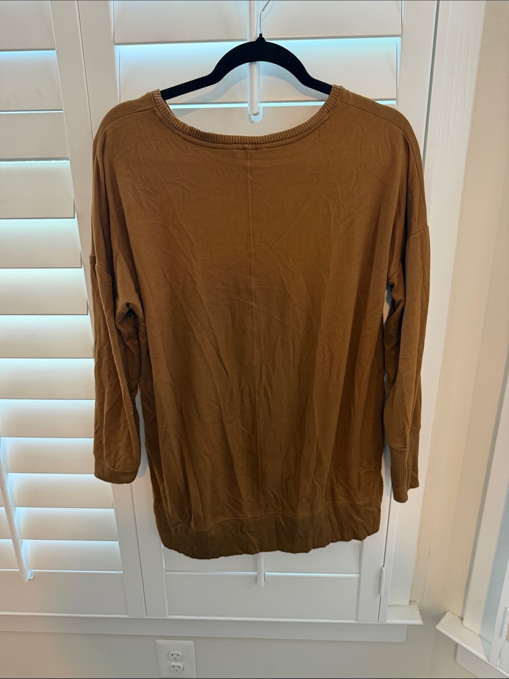Time and Tru Brown Long-Sleeve Tunic Sweatshirt